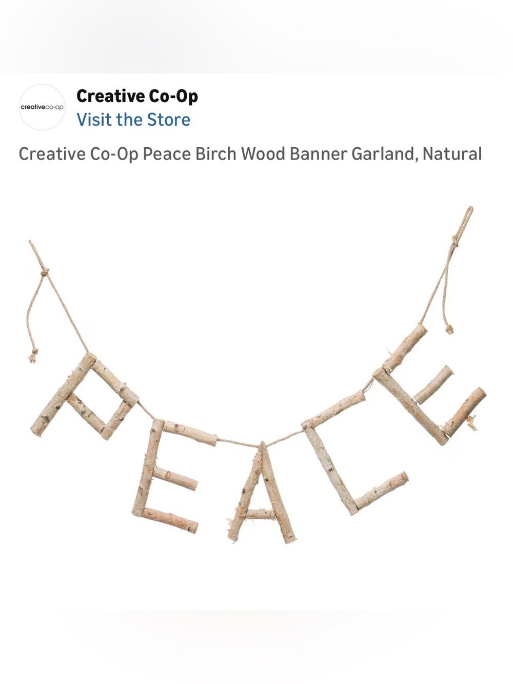 Creative Co-Op Birch Wood banner